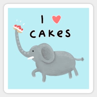 Elephant Loves Cakes Sticker